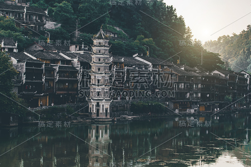 凤凰古城风光，湖南，中国