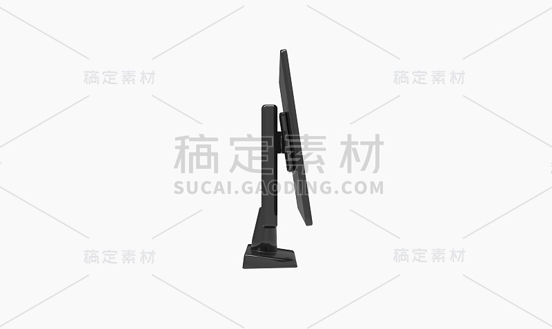 液晶显示器隔离白色3D渲染