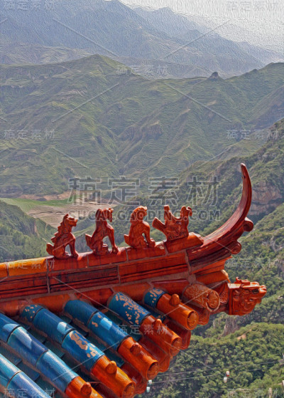 麒麟和龙俑，中国