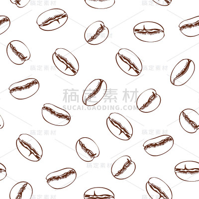 无缝图案与咖啡豆
