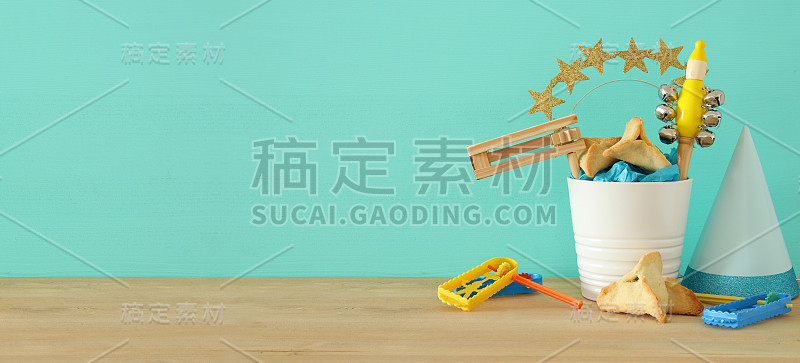 普林节庆祝概念(犹太狂欢节节日)。