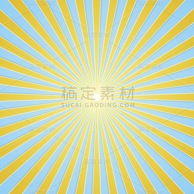 黄色和蓝色的太阳射线向量