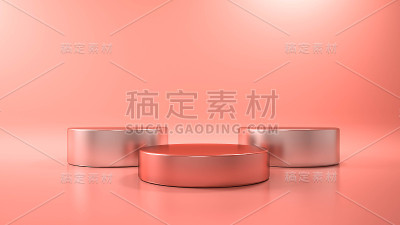 抽象的黑色背景与几何形状裙台的产品。三维渲染