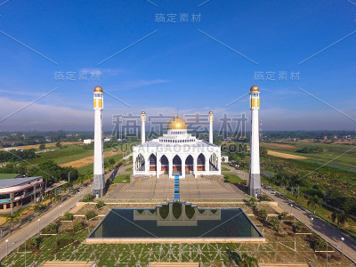 清真寺鸟瞰图，Hatyai，泰国