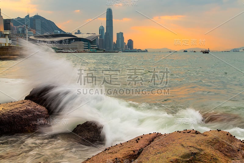 香港维多利亚港的波浪