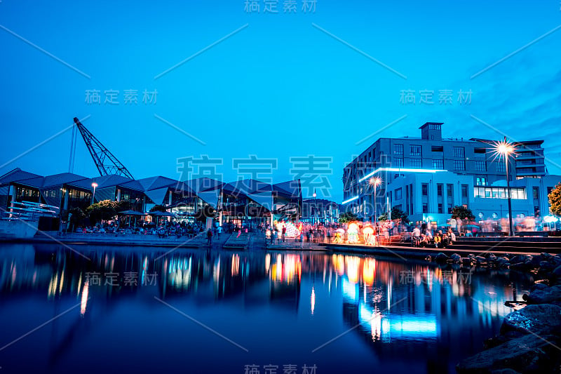 惠灵顿市海滨的夜景