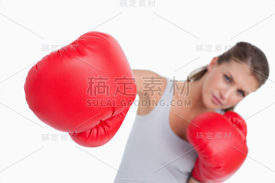健康的女子拳击