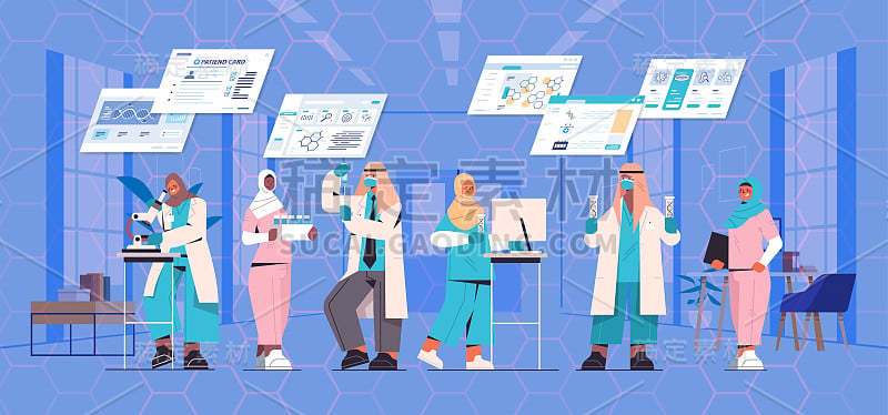 科学家在试管中研究DNA研究团队在实验室进行DNA测试基因工程的实验