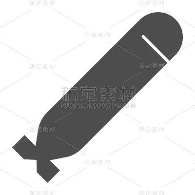 鱼雷坚实的图标。陆军水下导弹武器符号，白底象形文字样式。军事或战争标志的移动概念和网页设计。矢量图形
