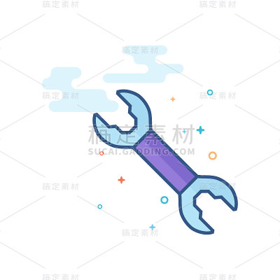 平面颜色图标-自行车扳手
