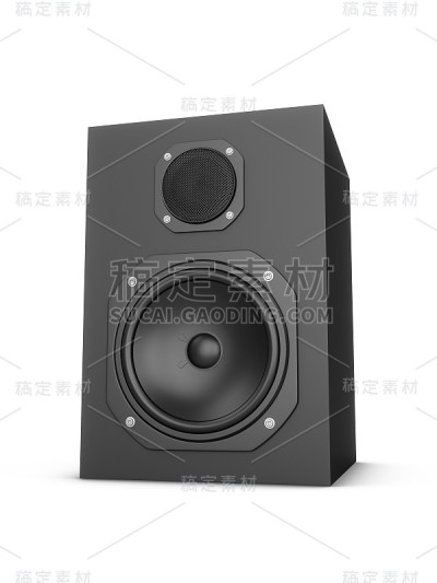 3D渲染扬声器隔离在白色背景
