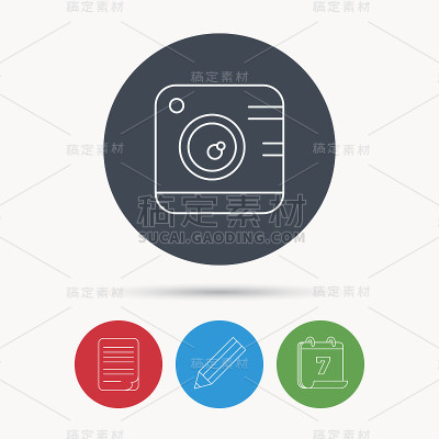 复古相机图标。摄影的迹象。
