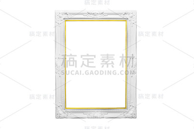 复古黄金椭圆形相框孤立与背景。
