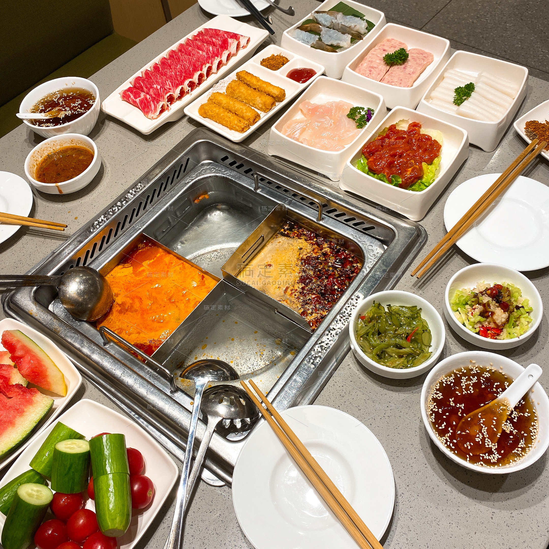 美食系列写实四川火锅