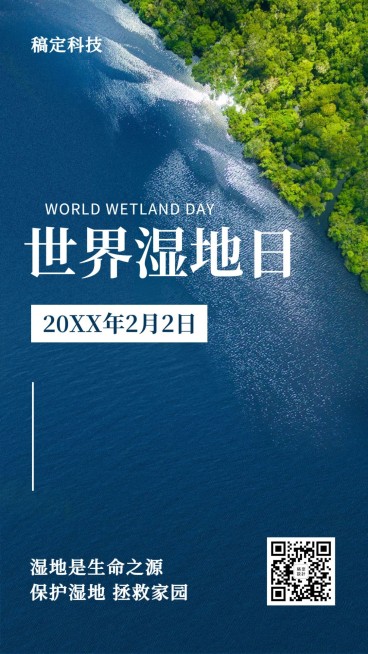 世界湿地日环保公益手机海报预览效果