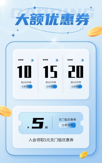 电商通用优惠券海报