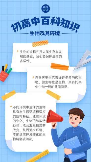 初高中知识科普手机海报预览效果