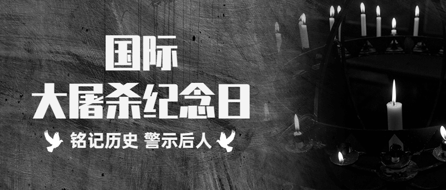 国际大屠杀纪念日铭记历史公众号首图预览效果