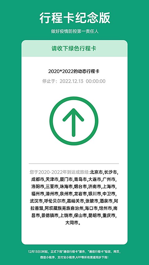 疫情防疫行程卡纪念版手机海报