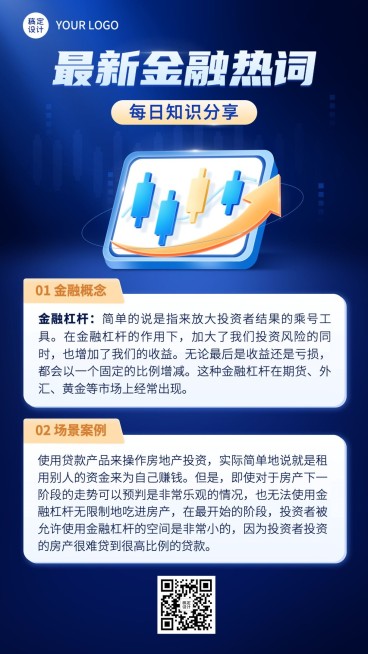 金融热词解析行业知识科普资讯2.5D手机海报预览效果