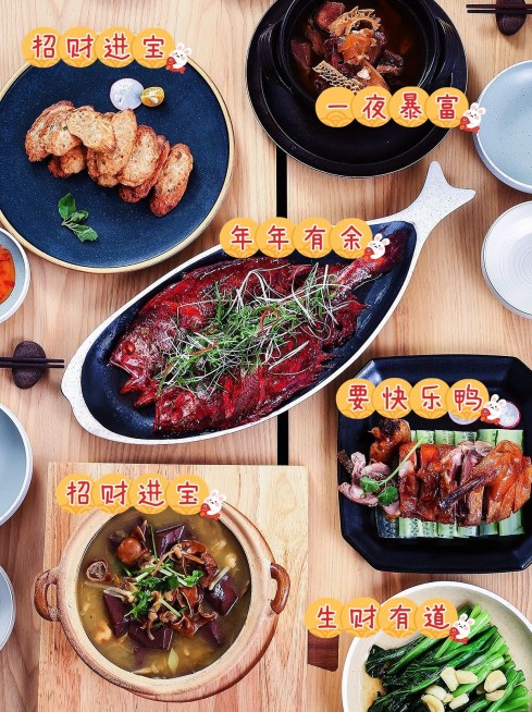年夜饭菜单晒照小红书配图预览效果