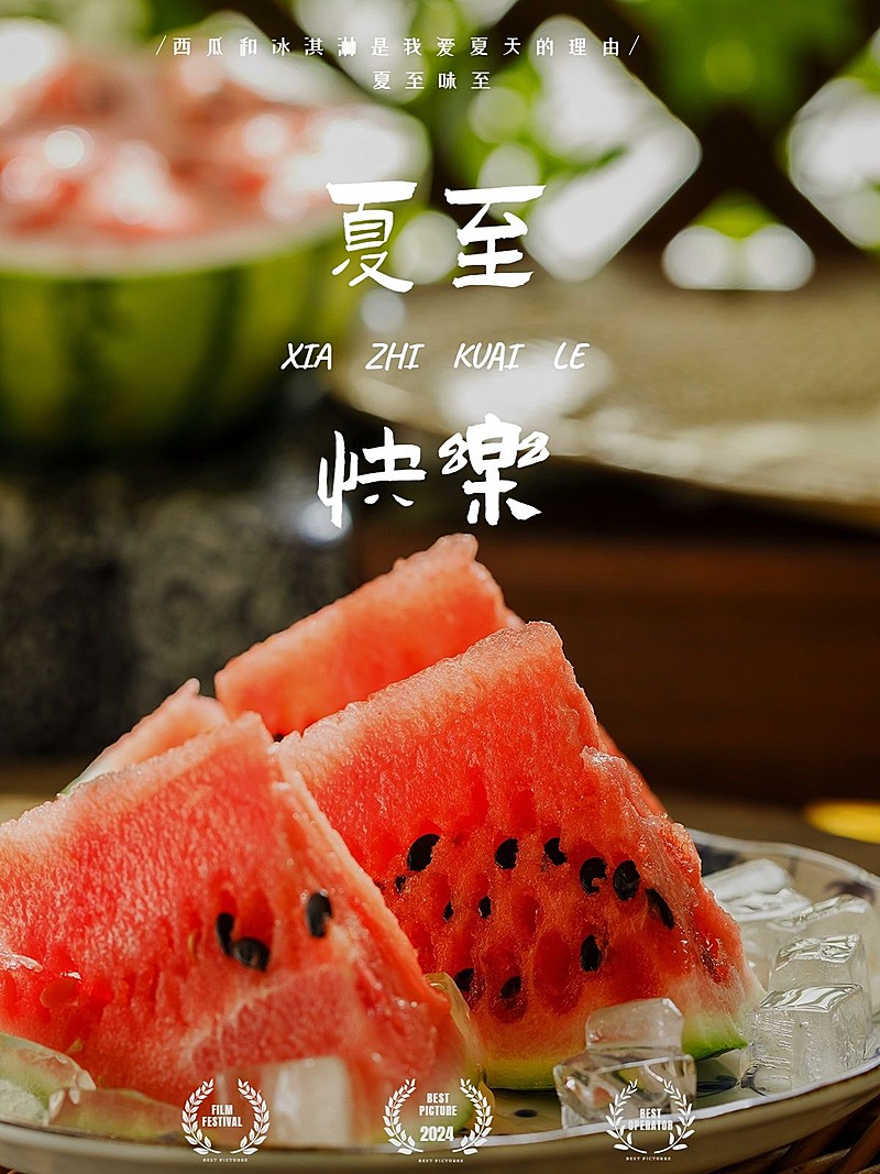 夏至美食生活分享简约风plog模板