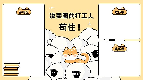 疫情防控趣味天选打工人电脑分区壁纸