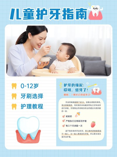 母婴亲子儿童护牙科普小红书封面