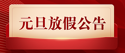 元旦2025放假公告通知政务简约排版公众号首图
