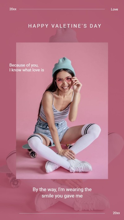 Fashion Valentine's Day Girl Personal Show Instagram Story