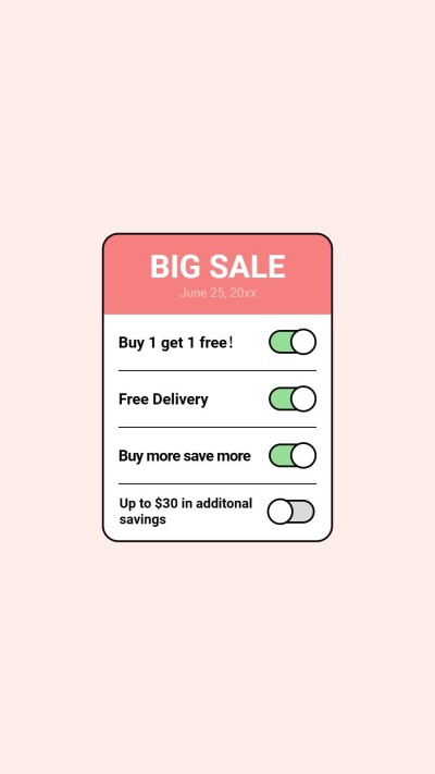 Simple Online Shopping Interface Simulation Big Sale Instagram Highlight