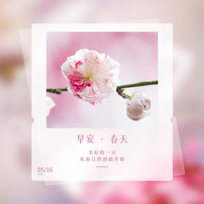 日签祝福问候正能量方形海报