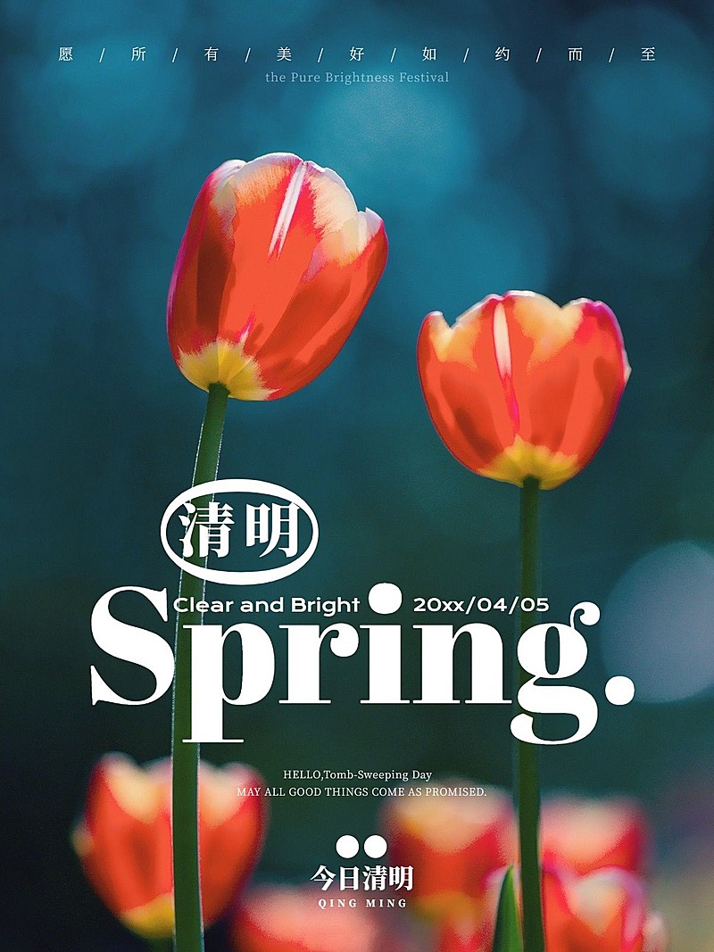 清明-节气春天节气祝福时尚风plog模板