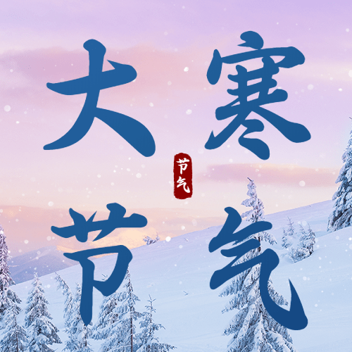 大寒节气户外树林雪景温暖祝福公众号次图预览效果