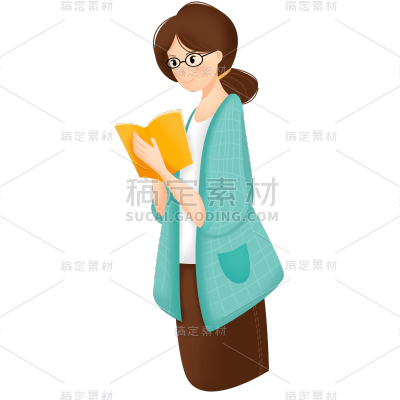 卡通感高考女人元素贴纸