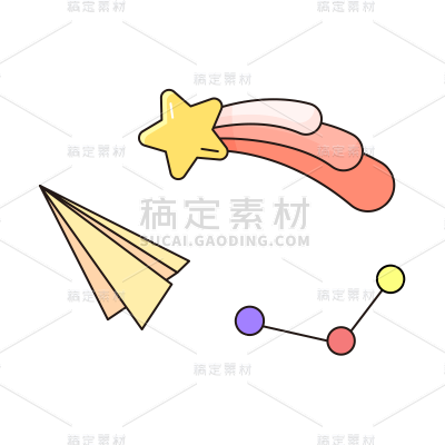 卡通感教育培训纸飞机元素贴纸