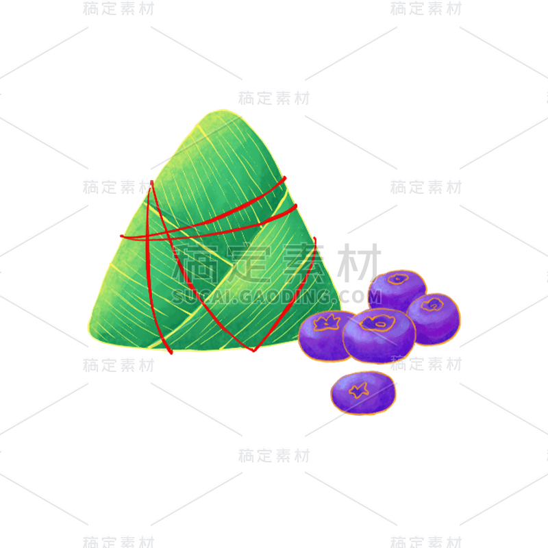 卡通感端午节粽子元素贴纸