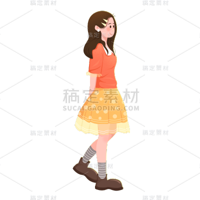 卡通感情人节女性元素贴纸