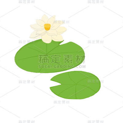 手绘莲花元素贴纸