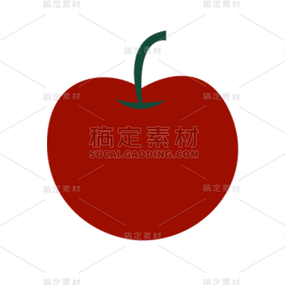 圣诞节圣诞快乐平安夜扁平风红色苹果水果元素素材