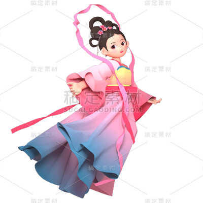 中国风中秋节女性元素贴纸