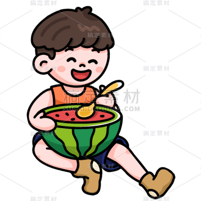 卡通感国庆节男生元素贴纸