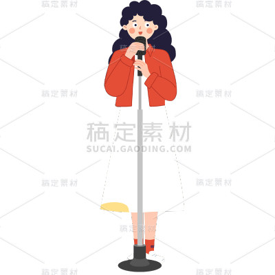 卡通感教育培训女生元素贴纸
