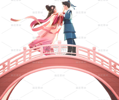 常规通用七夕牛郎织女鹊桥模板元素素材