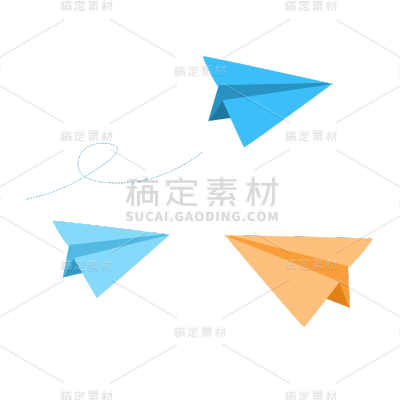 卡通感教育培训纸飞机元素贴纸