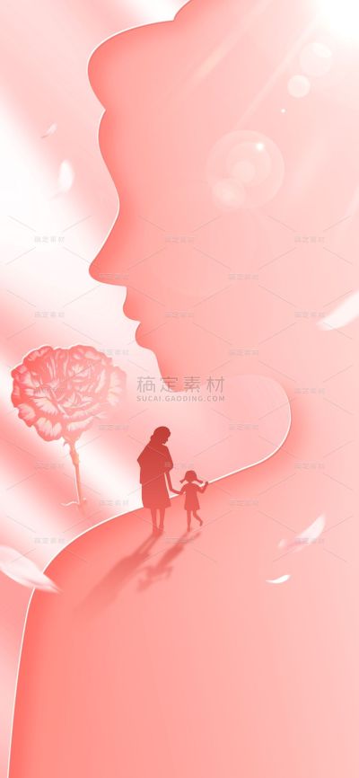母亲节通用粉色母亲光影背景场景图片素材