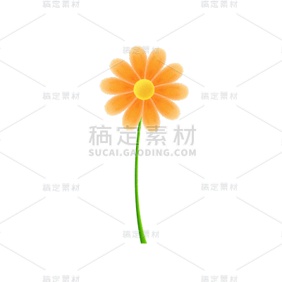 夏至雏菊元素中国风贴纸