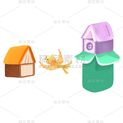 卡通感教育培训房子元素