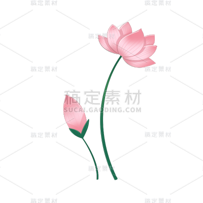 卡通感端午节荷花元素贴纸