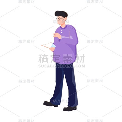 卡通感教育培训男人元素贴纸